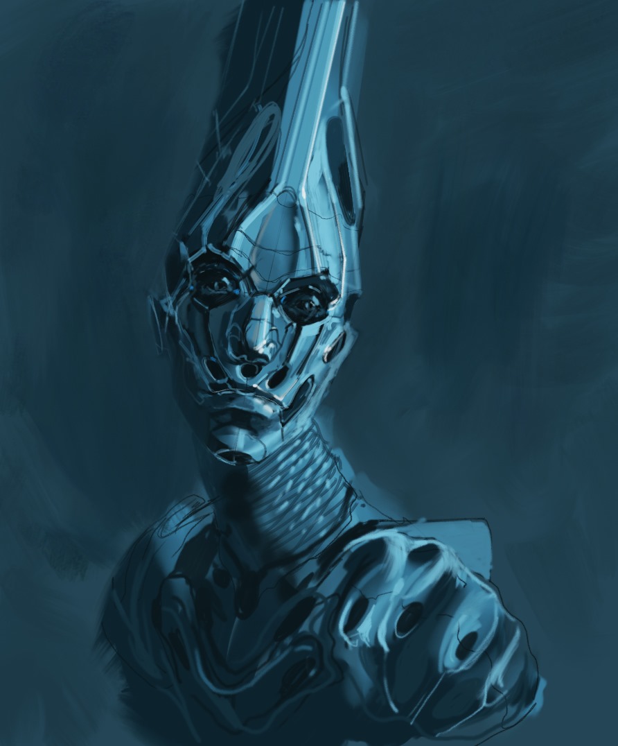 Early painted character bust